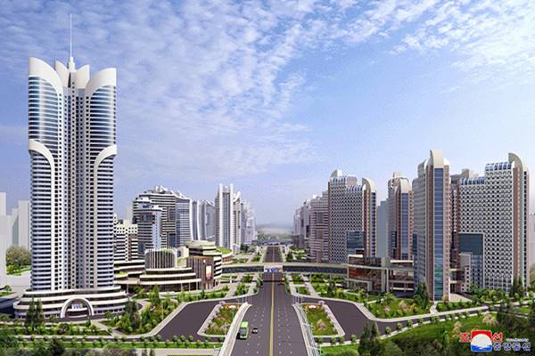 new downtown pyongyang