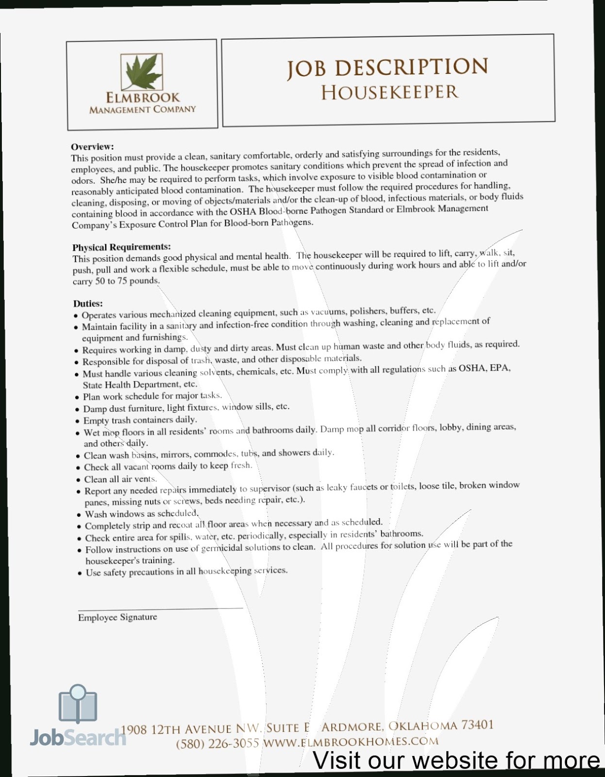 housekeeping description for resume housekeeping responsibilities for resume housekeeping job description for resume housekeeping supervisor job description for resume