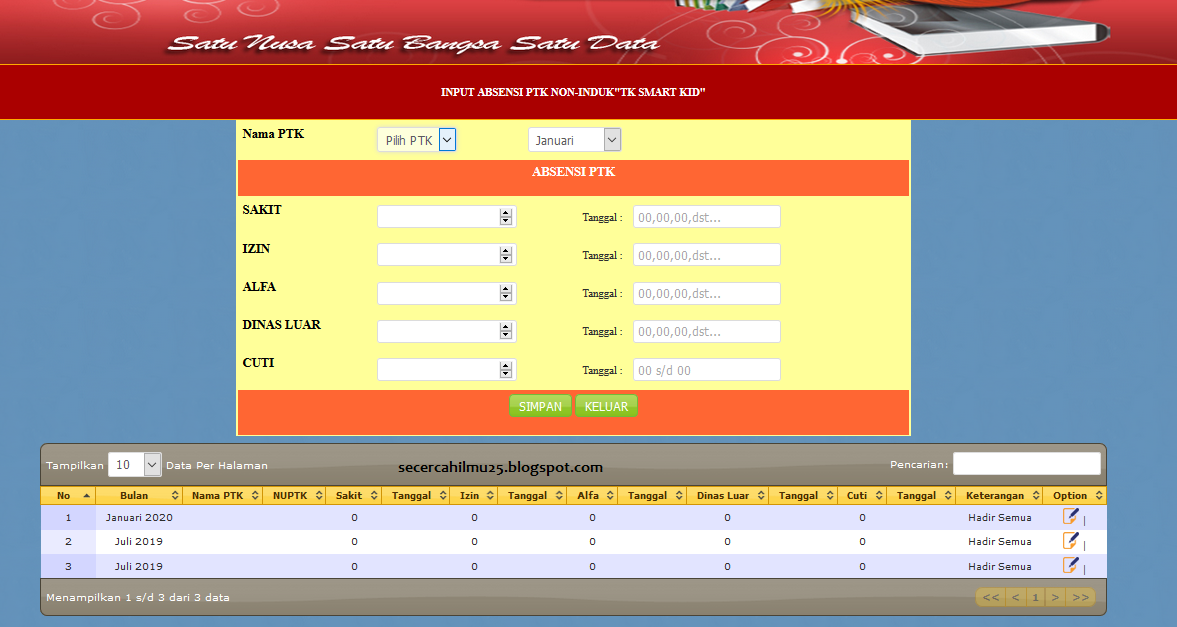Panduan Pengisian Laporan Bulanan Sekolah Online Paud Secercah Ilmu