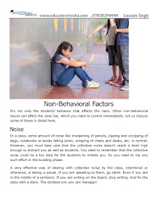 Non-Behavioral Factors Classrooms Management  العوامل غير السلوكية إدارة الفصول الدراسية