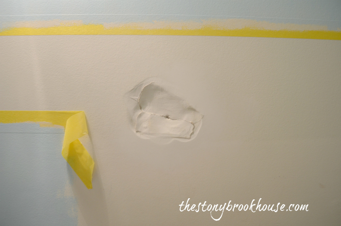 First attempt to spackle hole