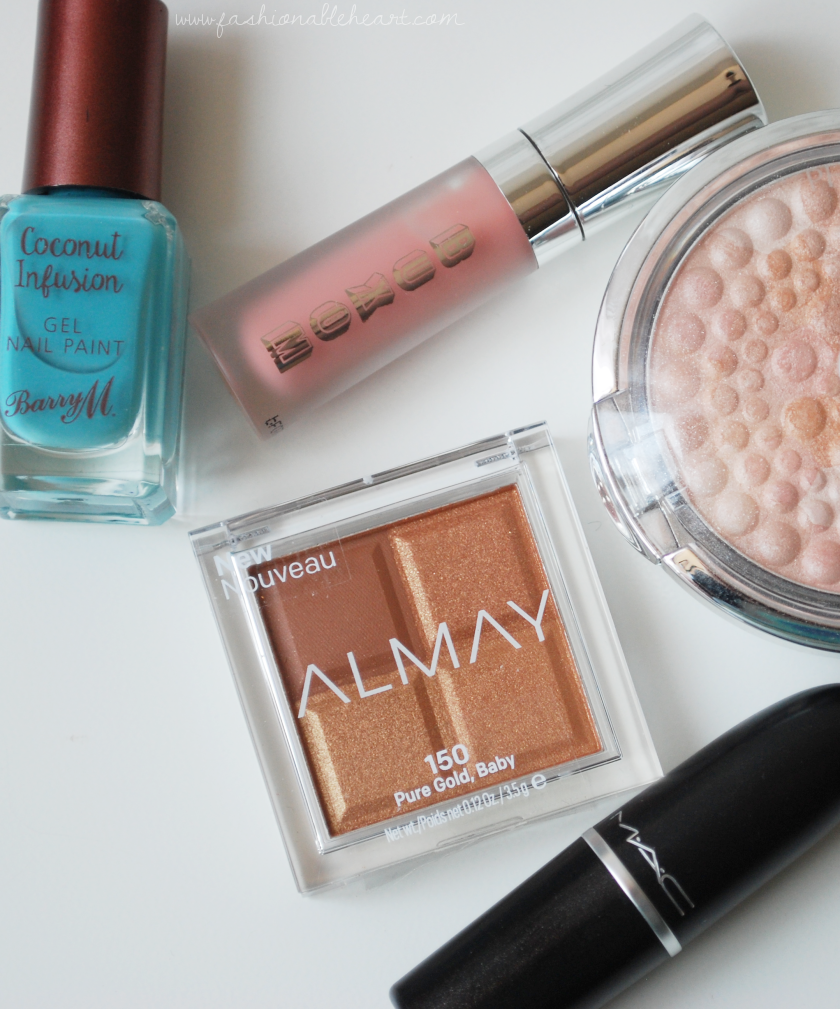 bbloggers, bbloggerca, beauty blog, april, favorites, beauty, 2018, barry m, coconut infusion, nail paint, polish, scuba, buxom, white russian, lip creme, gloss, physicians formula, mineral glow, pearls, translucent, mac, velvet teddy, lipstick, almay, shadow squad, pure gold baby