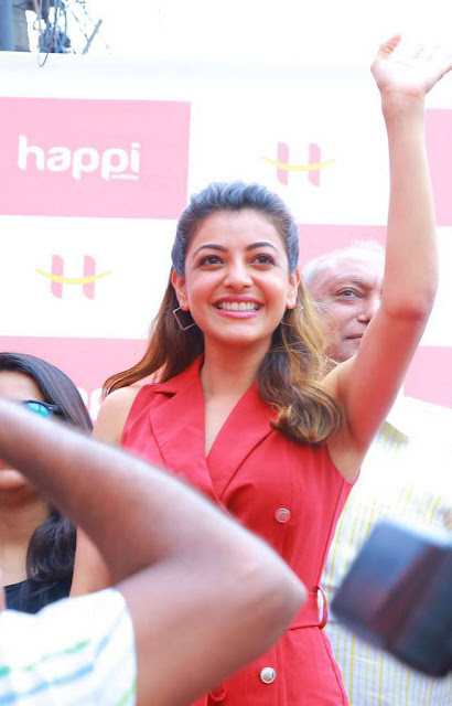 Kajal Aggarwal In Red Dress At Happi Mobiles Launch 58