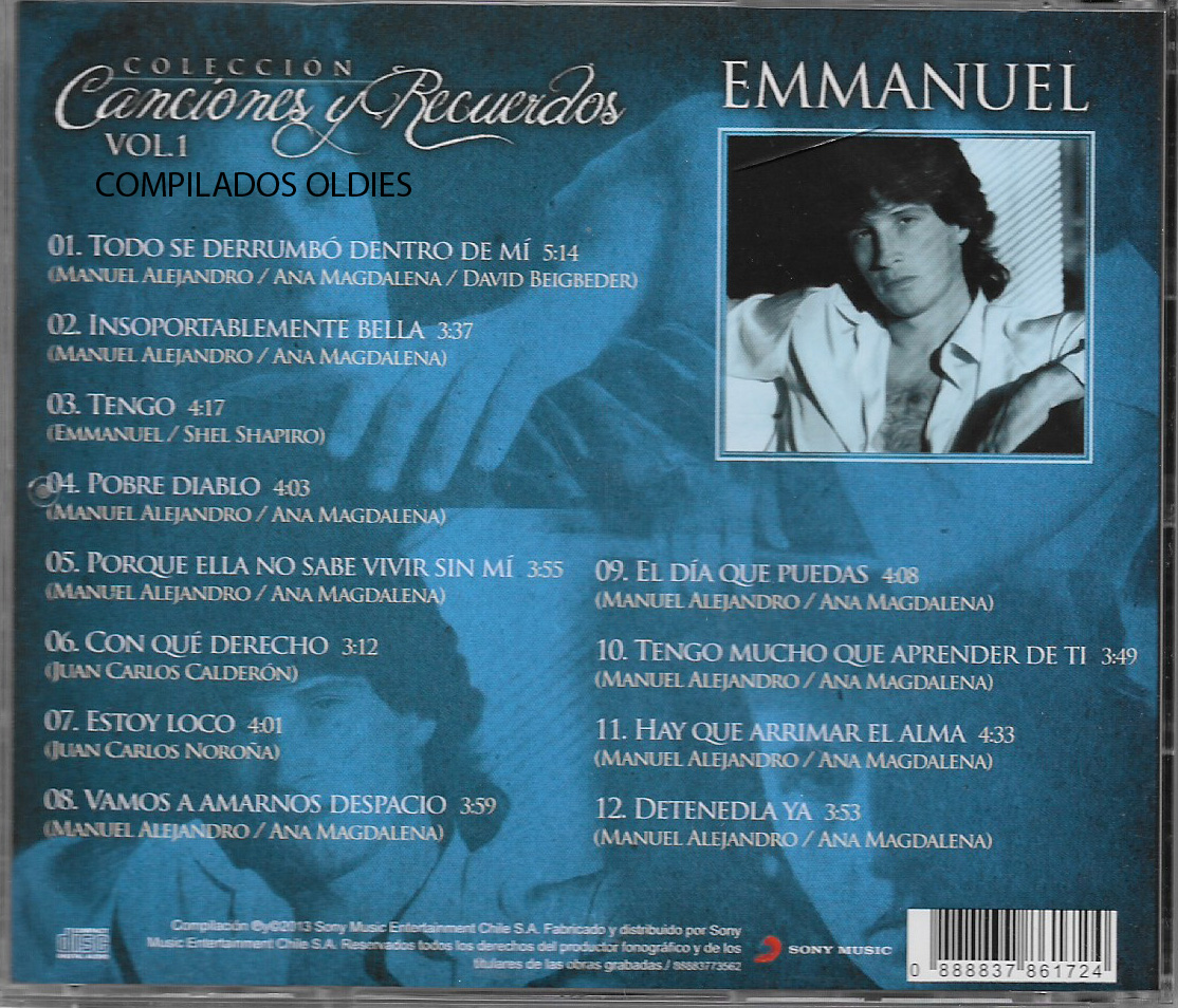 Cd Emmanuel canciones del recuerdo vol.1 ATRAS