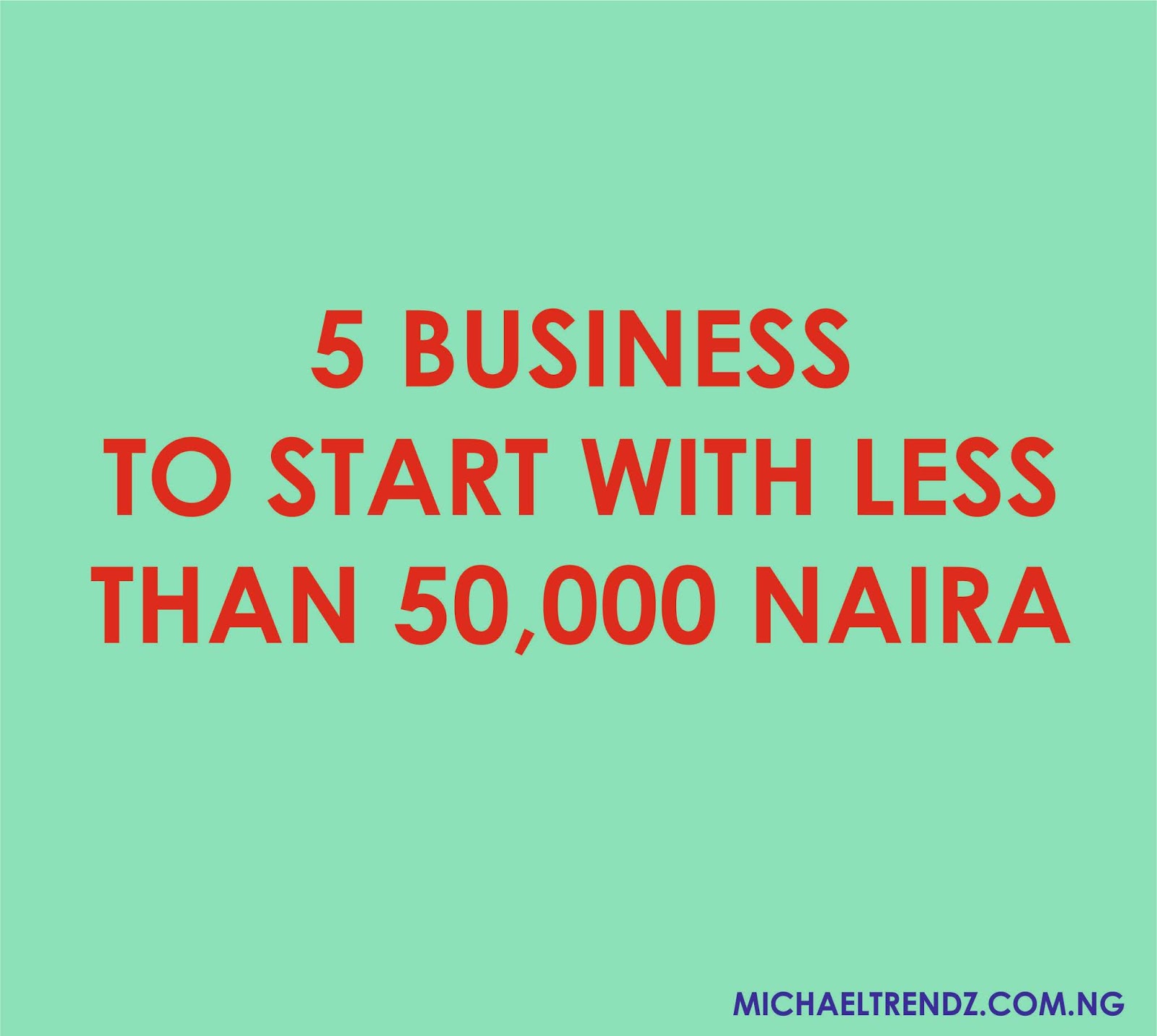 Five 5 Business To Start With Less Than 50 000 Naira In Nigeria Business To Start With Less Than 50 000