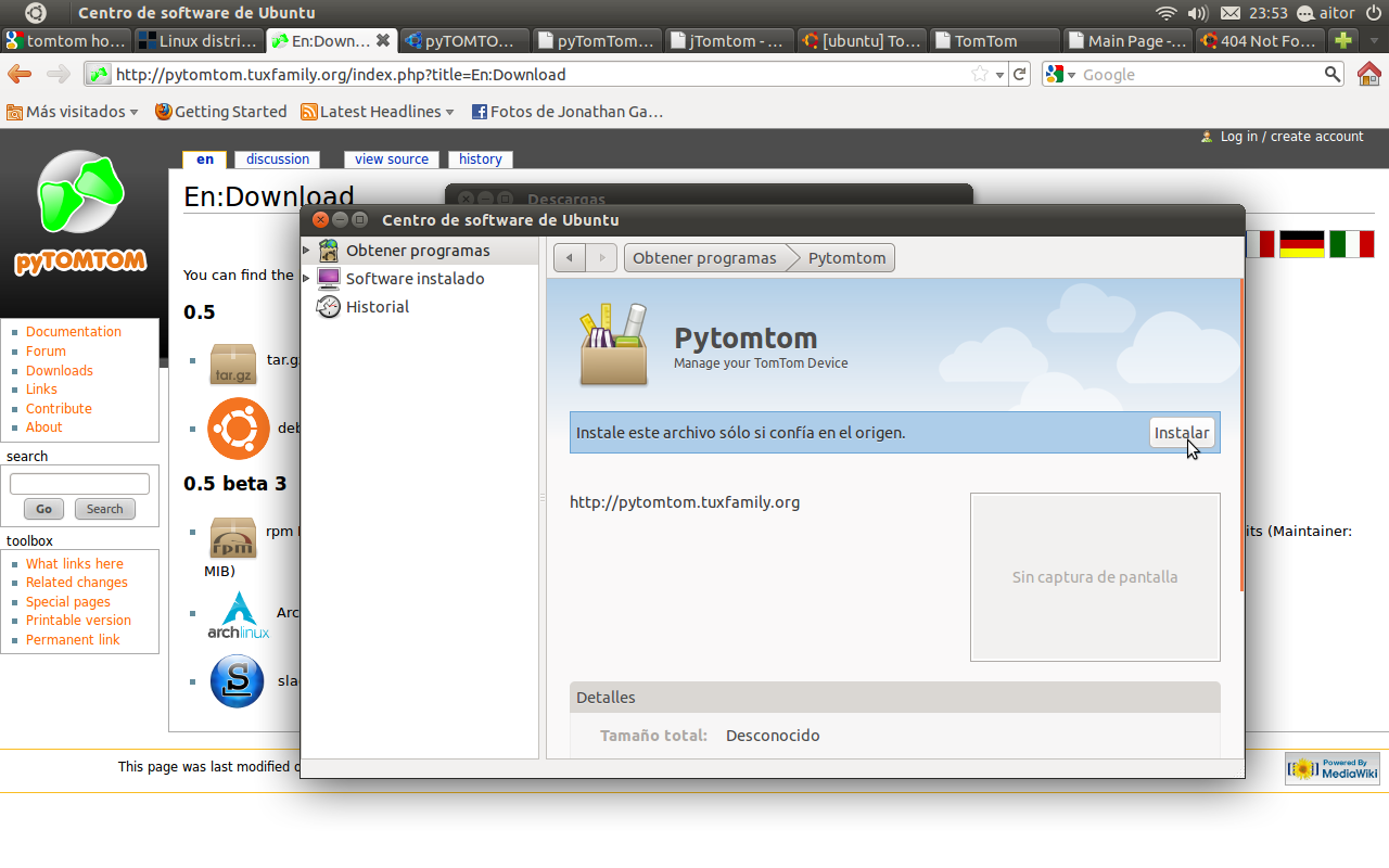 Linux facil y para todos Tomtom en ubuntu Pytomtom