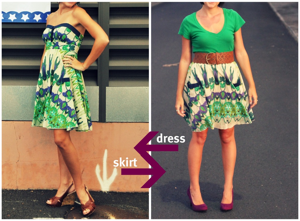 How to wear your dresses as skirts and tops.