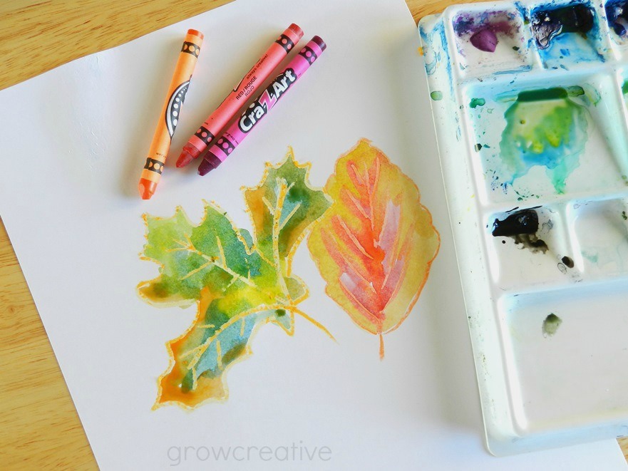 Elise Engh Studios: Fall Art Tutorial: Crayon And Watercolor Leaves