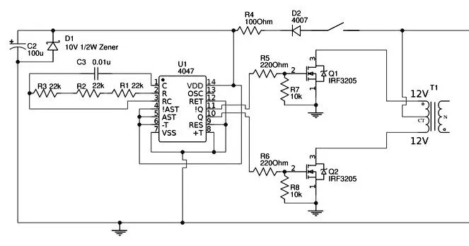100W Inverter Schematic Diagram | NCT - National Certificate in Technology