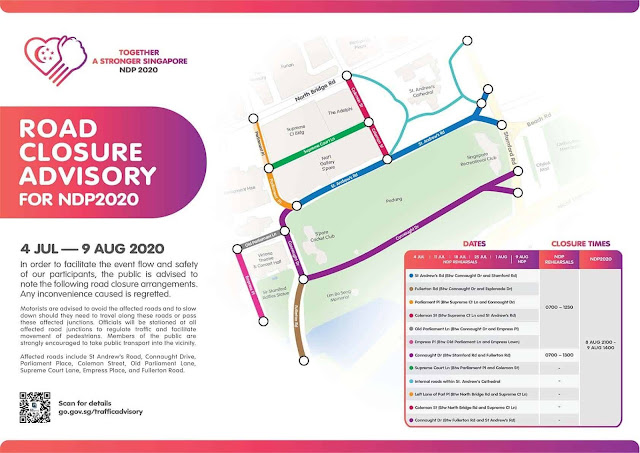National Day Road Closure  2020 : Dates and Time
