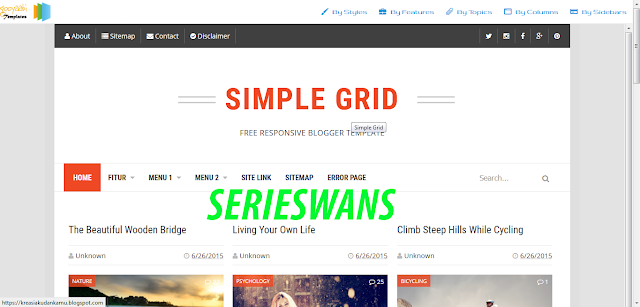 Download Simple Grid Blogger Template Responsive Terbaru