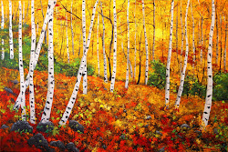 birch trees autumn painting forest tom tree connie graceful aspen japanese landscape oil hd paintings contemporary lake autum