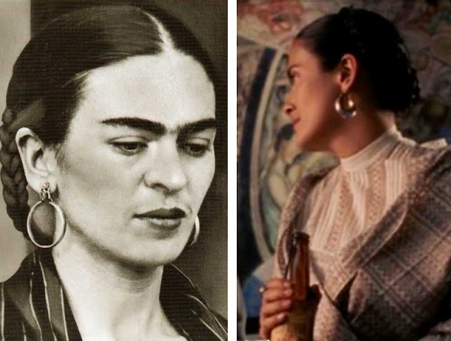 Frida Kahlo Foto real e cena do filme