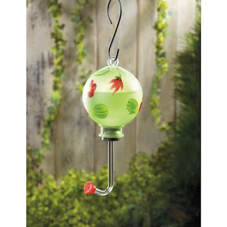 Green Glass Hummingbird Feeder - Giftspiration