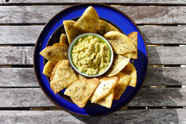 Green Olive Tapenade with Pita Chips