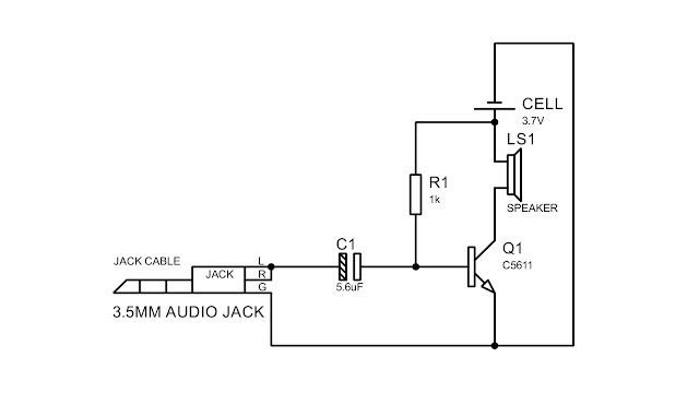 Schematic Drawing of Basic Audio Amplifier Circuit: