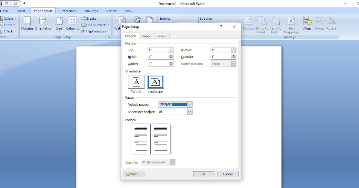 Cara Mudah Membuat Seperti Buku atau Book Fold di Word