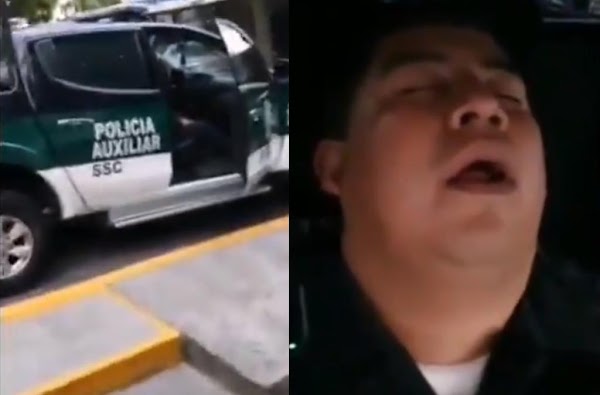 Captan a policía de la CDMX durmiendo dentro de su patrulla "Se escuchaba los ronquidos" Captan a policía de la CDMX durmiendo dentro de su patrulla "Se escuchaba los ronquidos"