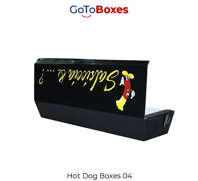 Get amazing hot dog boxes in eloquent designs. Free print support is provided to all the brands for astonishing prints. Modestly priced packaging is made from organic material at GoToBoxes.