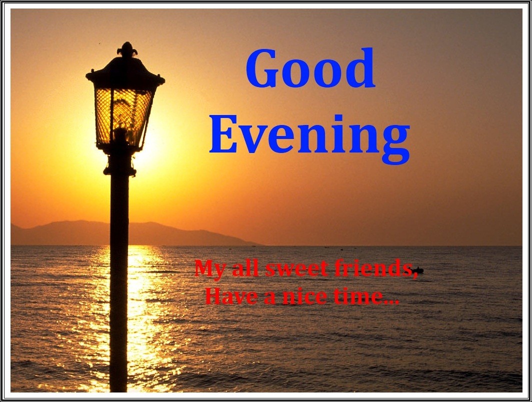 Images for WhatsApp Very Good Evening Wish to Your Friends with Sunset