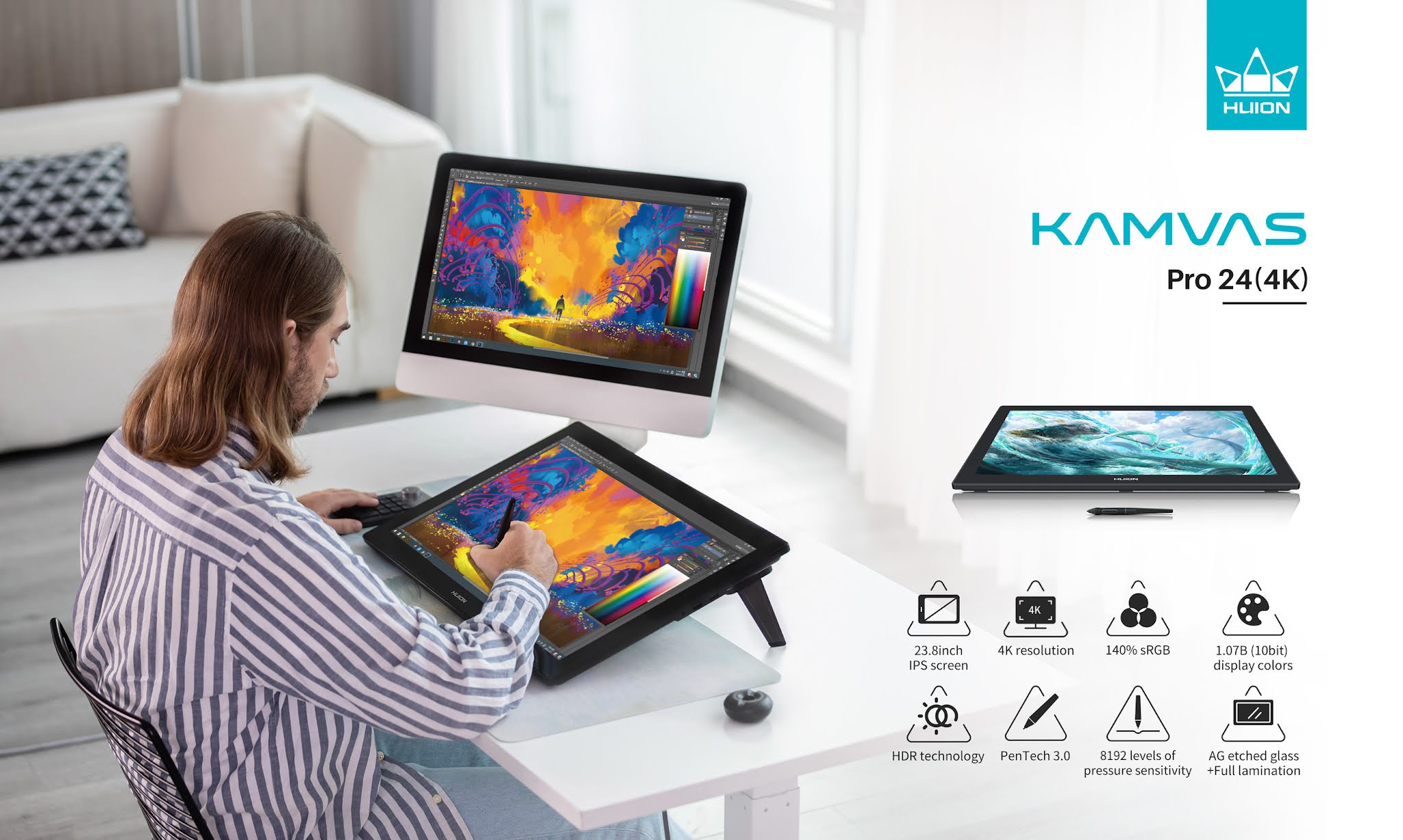 Huion Announces Three 23.8inch Pen Displays, Including the Kamvas Pro 24(4K)