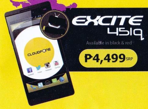 Cloudfone Excite 451q, 4.5-inch IPS OGS Quad Core for Php4,499