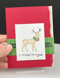 Stampin' Up! July-December 2021 Mini Catalog SNEAK PEEK ~ Peaceful Deer Card + Peaceful Prints DSP (Sale-a-Bration Gift) ~ www.juliedavison.com #stampinup #saleabration2021