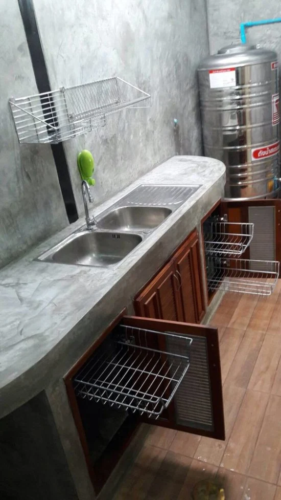 meja dapur cor dengan beton ekspos gambar inspiratif meja dapur cor dengan beton ekspos