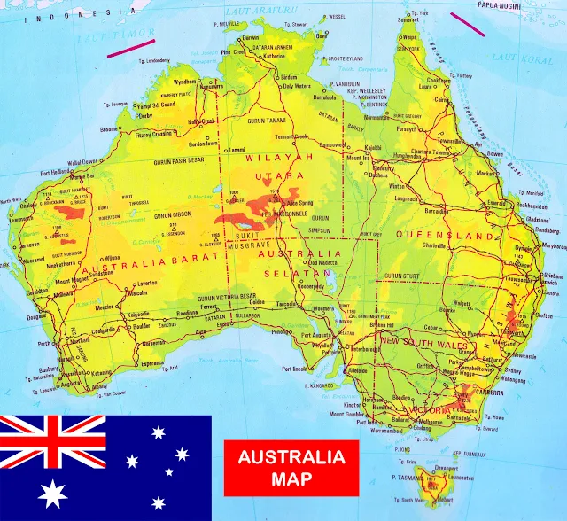 History of Australia map