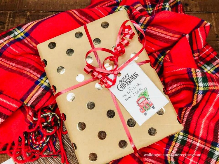 Free printable red truck Christmas gift tags