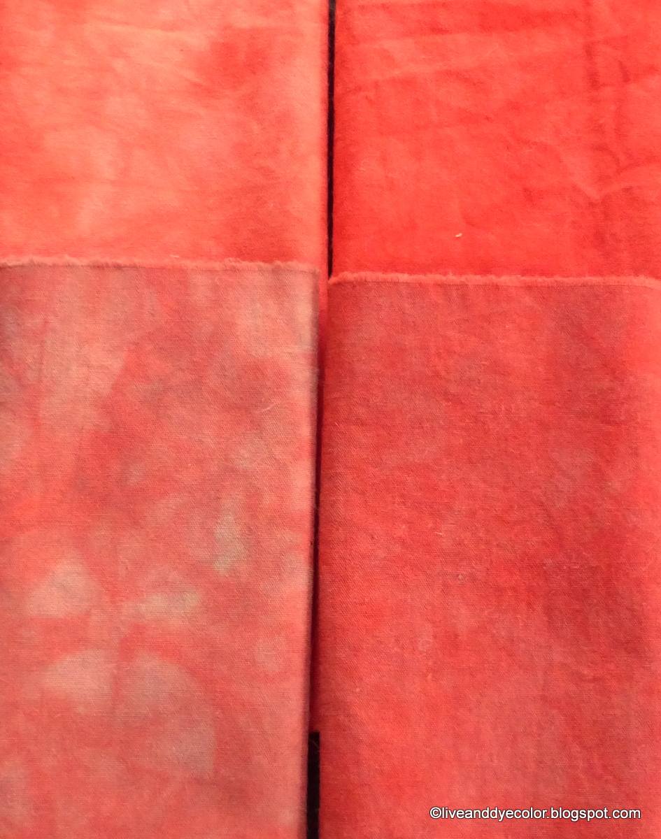 Live and Dye Color Overdyeing experiments part 3 some fabric pics