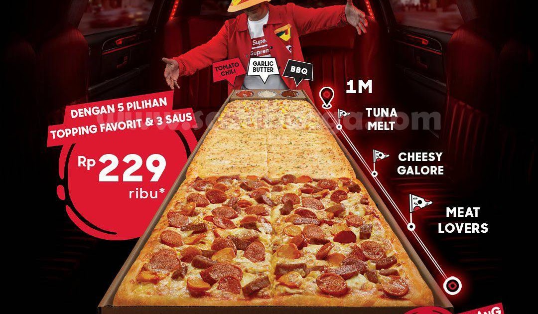 PIZZA HUT Promo LIMO Pizza! Harga 1 Meter Pizza hanya Rp 229.000