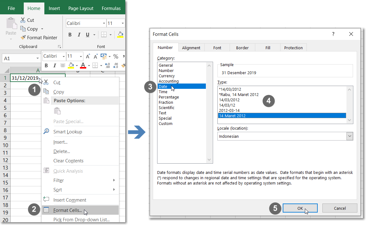 Cara Mengubah Format Tanggal Menjadi Teks di Microsoft