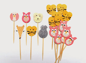 Cute animal cupcake toppers by Pink Flamingo Handcrafting