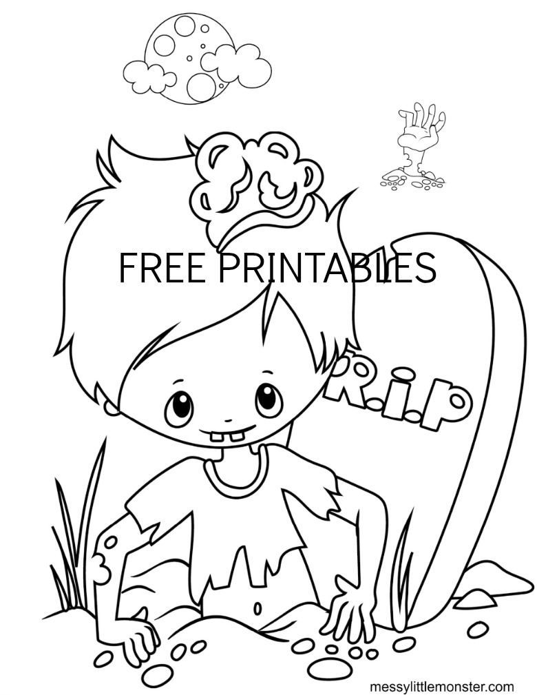 Halloween Colouring Pages for kids - Messy Little Monster
