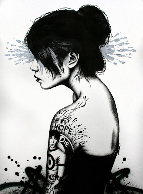 Moonchild print by street artist FinDac silver