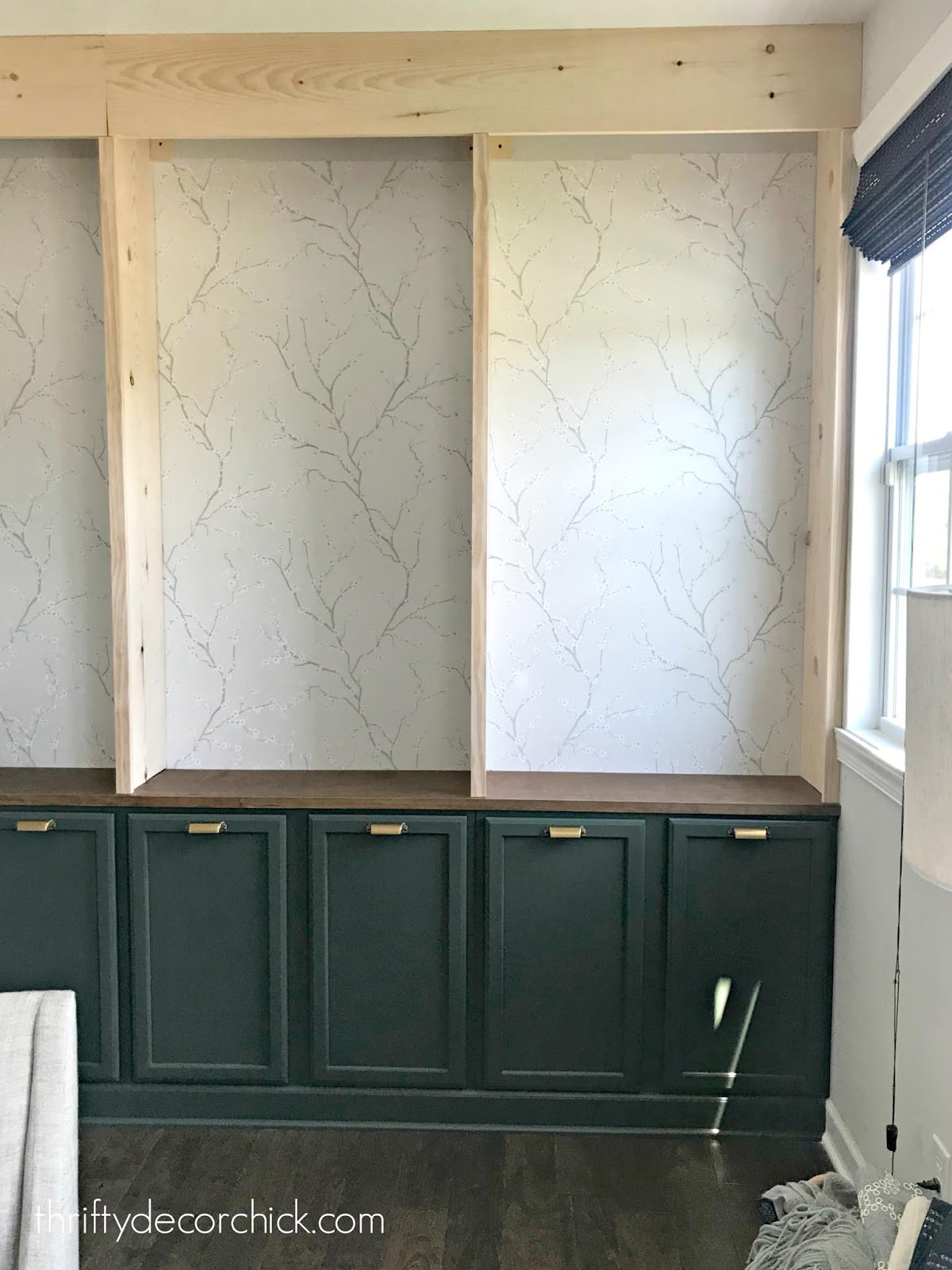 How to build DIY office built in bookcases Thrifty Decor Chick