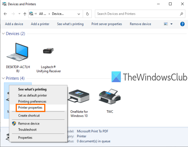 Windows 10에서 프린터 이름을 바꾸는 방법