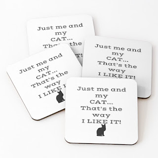 Set of 4 Cat-themed coasters