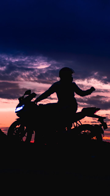 Wallpaper free motorcyclist silhouette HD