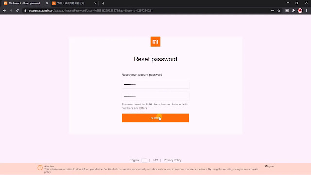 create new mi account password here create new mi account password