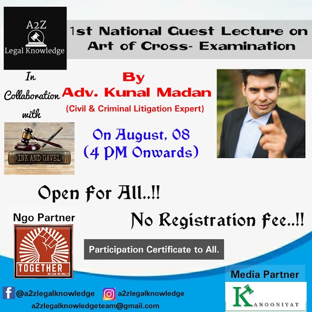 1st National Guest Lecture on Art Of Cross-Examination - Adv. Kunal Madan