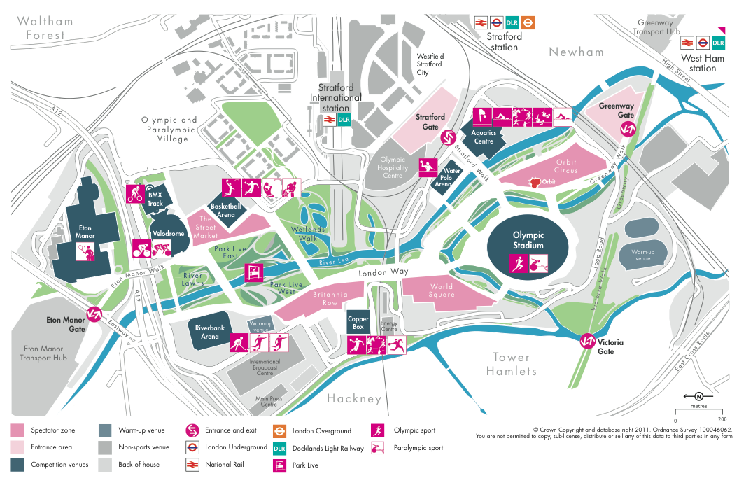 map of the Olympic Park
