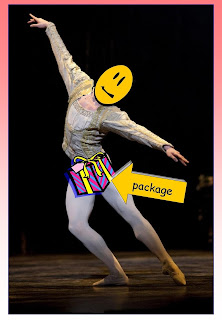 Image of Vadim Muntagirov in London  production of Swan Lake, balletnews.co.uk, Fair Use; additional free-use clip art, airbrushing, composite by Vic Dillinger 2015 for "Package Enhancing Tights"
