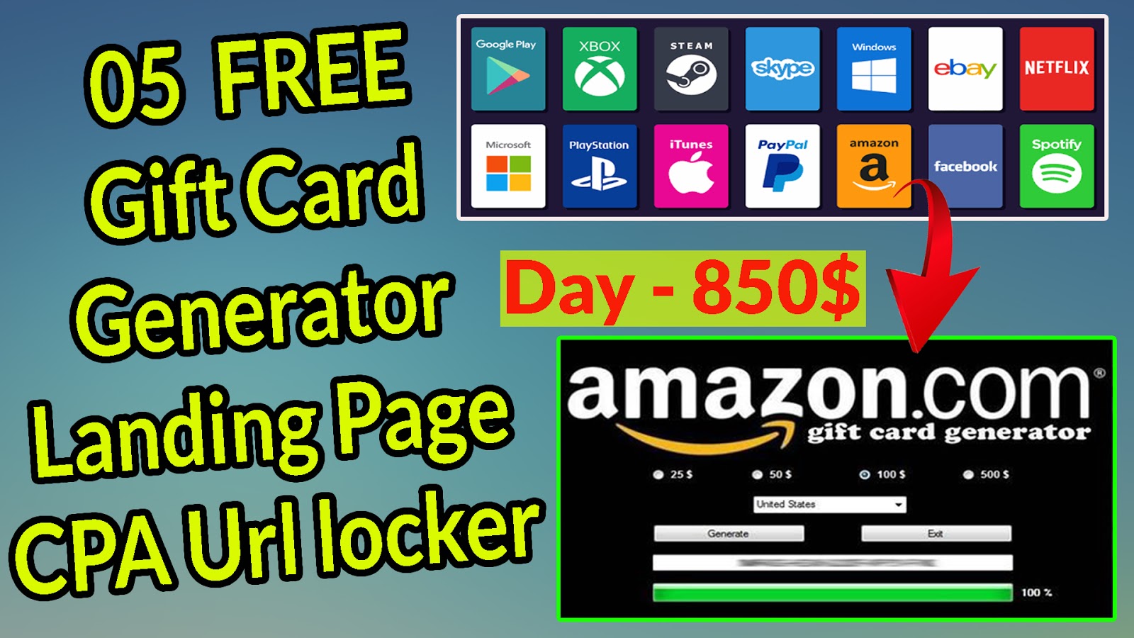 Best 5 Gift Card Generator Landing Page Using Cpa Affiliate Url Locker