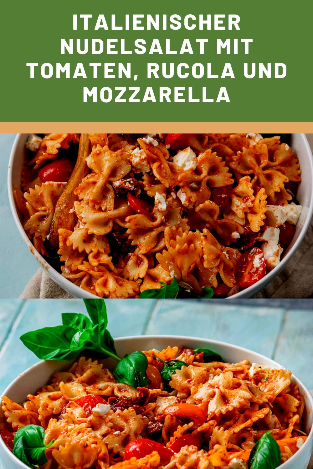 Italienischer Nudelsalat mit Tomaten, Rucola und Mozzarella | New Recipe 2