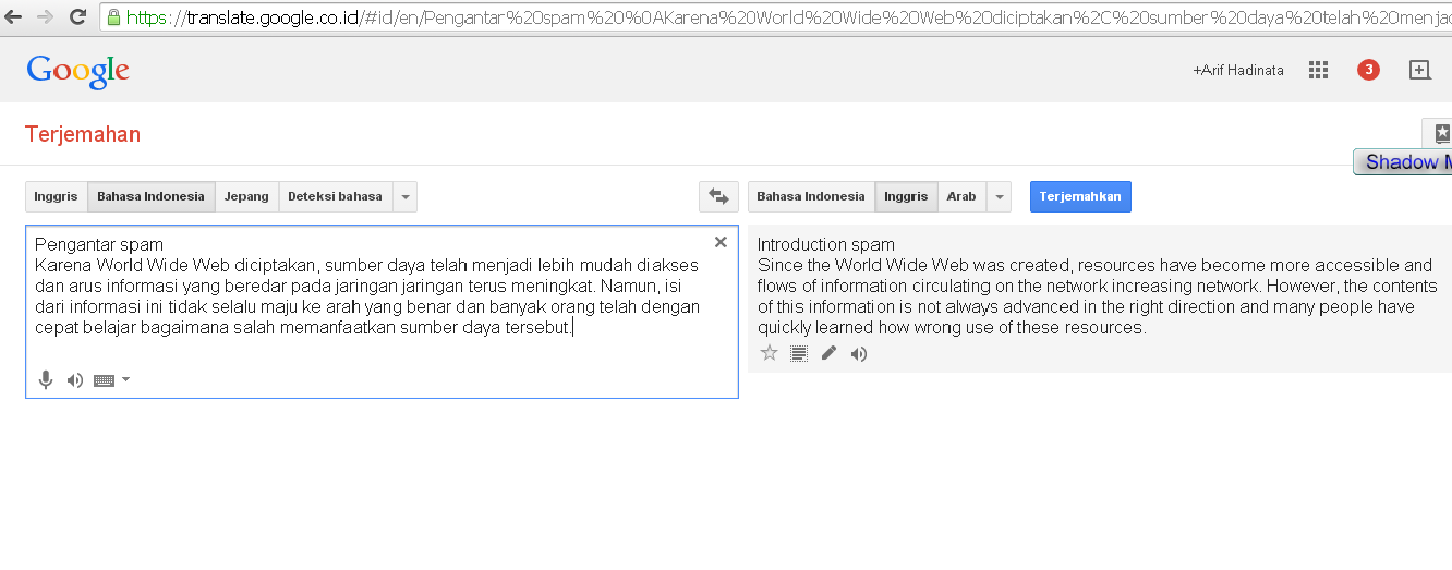 Terjemahan Google Dalam Bahasa Indonesia MEDIA ONLINE