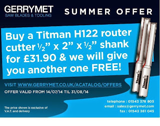 Get a free router cutter with Gerrymet's Summer Offer