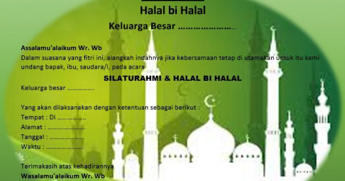 Contoh Undangan Halal Bihalal Word Doc Siap Edit - TRIPROFIK.COM