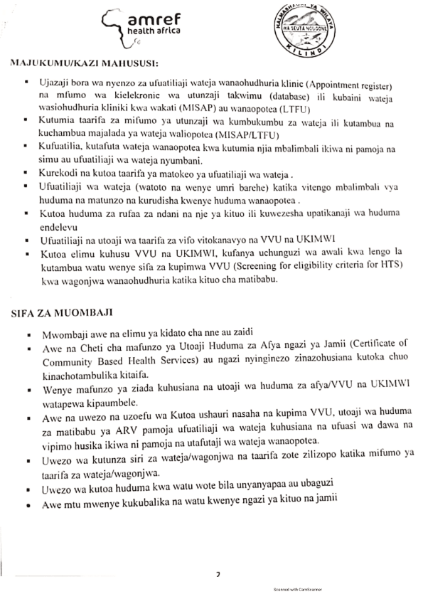 7 Job Vacancies at Kilindi District Council 2 TANGAZO 1 002